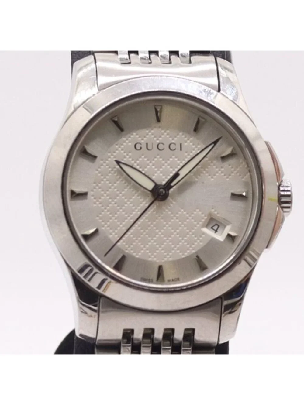 Gucci 126.5 Quartz Date Silver Dial Watch
